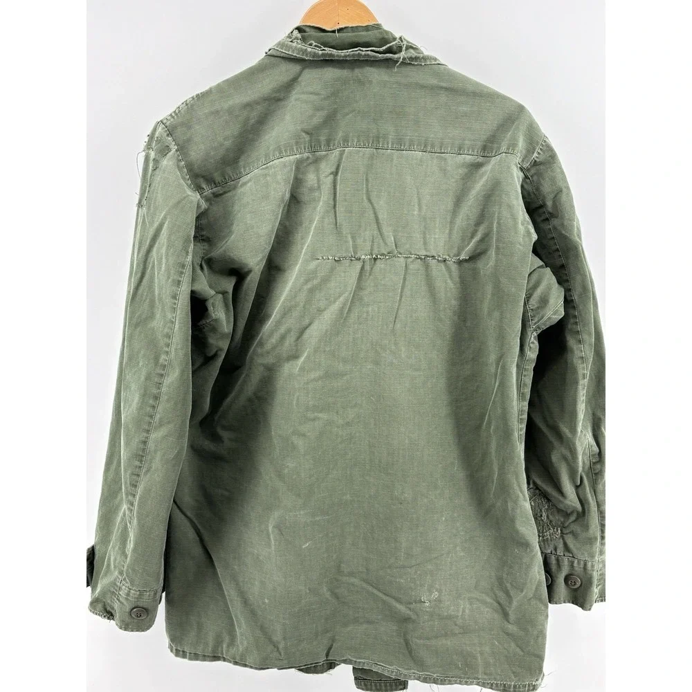 Vintage Vietnam OG-107 Jungle Jacket Cotton Ripstop Slant Pocket US Army Coat